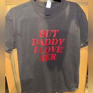 Gray Women’s T-Shirt with Red Print